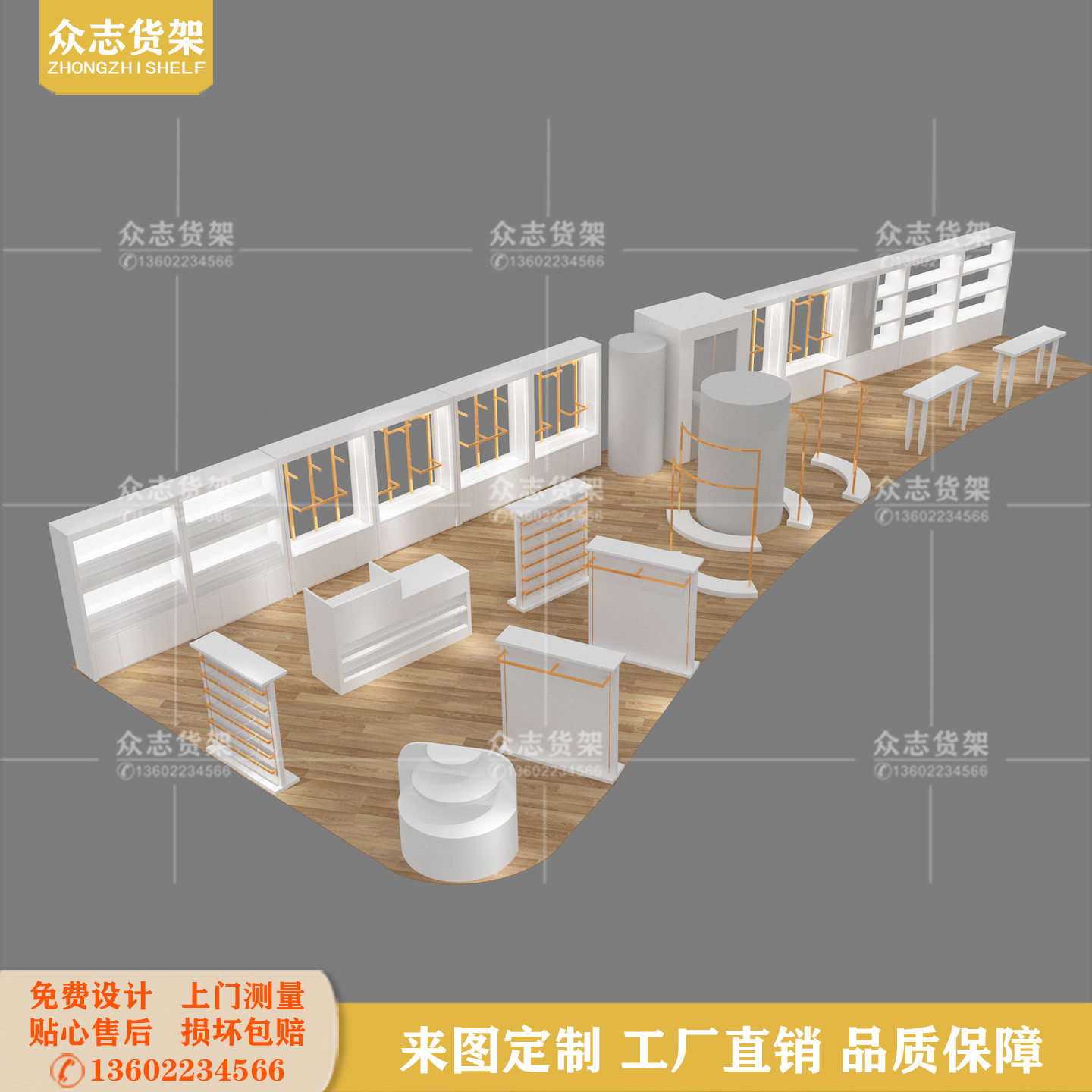 家居服装展柜通透高柜双面中岛内衣男女陈列柜皮具包包多功能货架