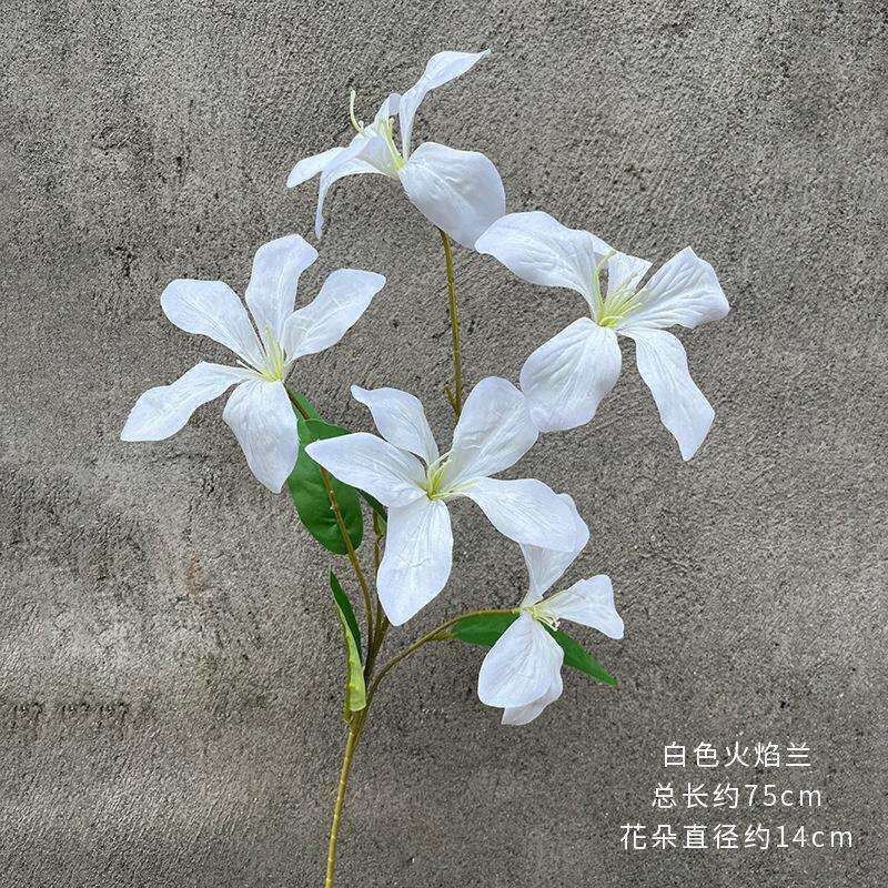 款婚庆仿真花材火焰兰婚礼堂现场摆设客厅插花布置装饰舞台绢花