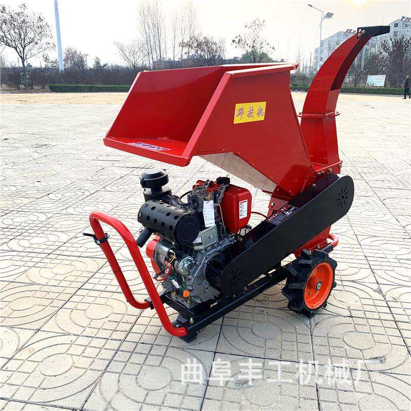 干湿两用园林果树枝条粉碎机可移动小型树枝破碎机小型家用碎木机