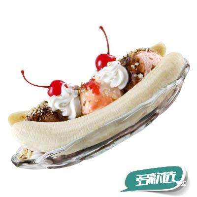 香蕉船冰激凌模型圣代水果冰淇淋茶餐厅样板房影视摄影道具