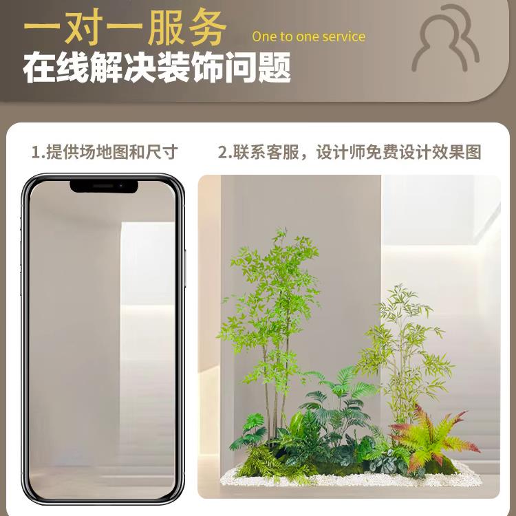 室内仿真植物造景大型春季绿植景观装饰楼梯下假植物盆栽落地摆件