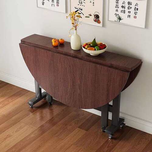 折叠餐桌家用圆形饭桌可移动折叠桌人家用可折叠新款客厅吃饭餐台