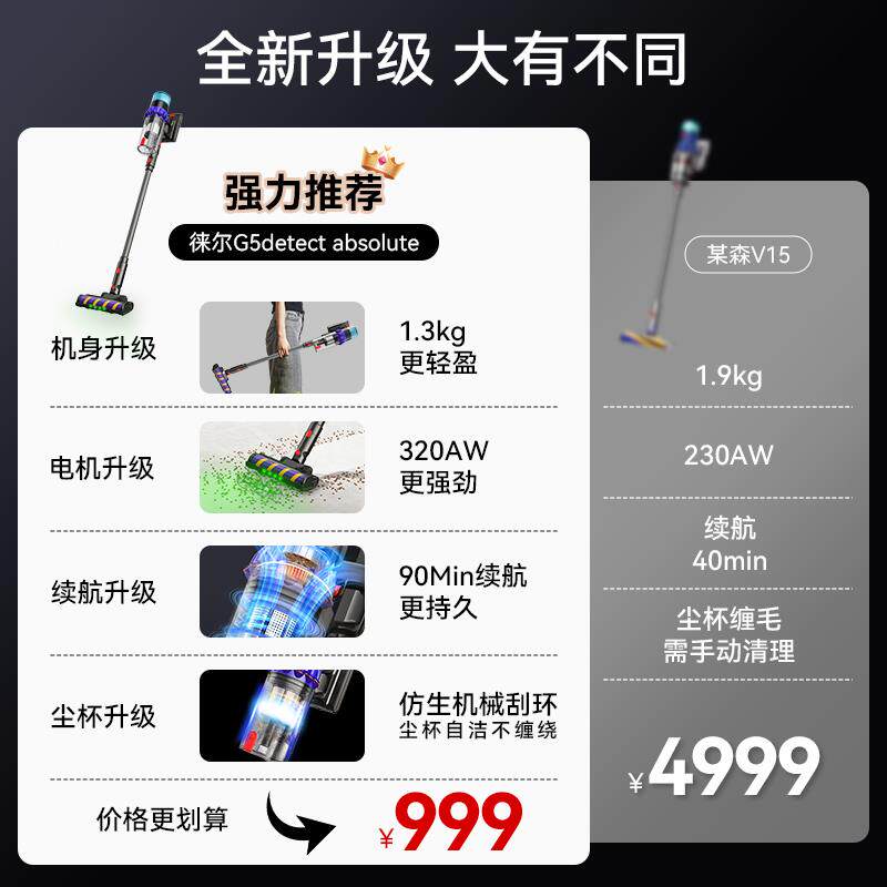 现货徕尔2025新款无线吸尘器家用大吸力手持式宠物猫毛吸拖一体机