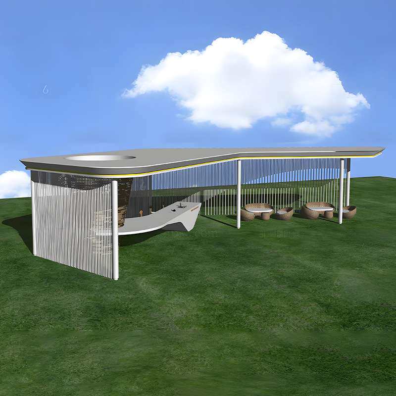 户外大型不锈钢廊架凉亭庭院异形景观连廊公园亭子金属文化长廊