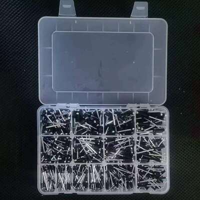 420-600-890pcs铝制开口型扁圆头抽芯铆钉M2.4-M6.4配不锈钢平垫
