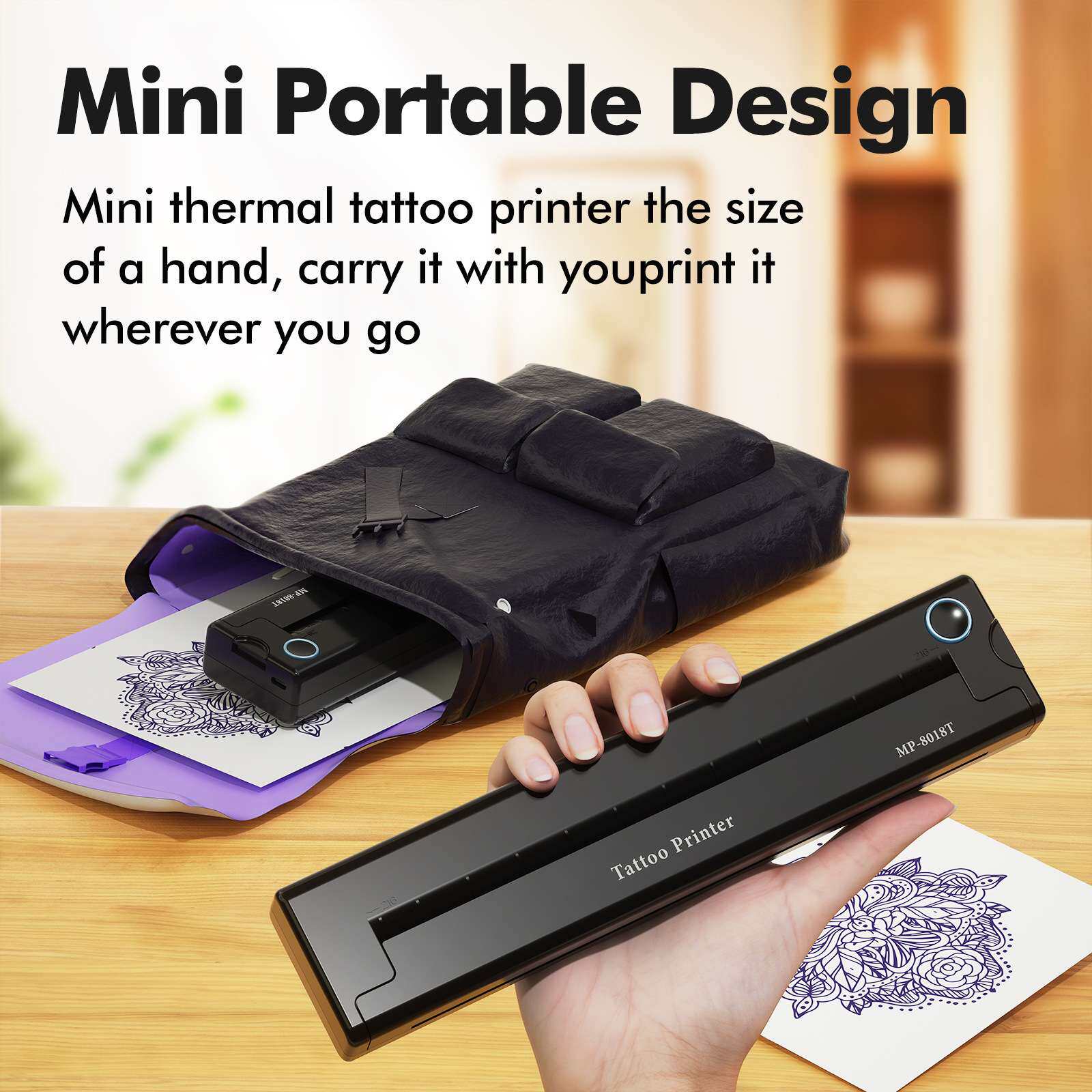 纹身打印机纹身转印机小型热敏打印机无墨纹身便携式Tattoo print