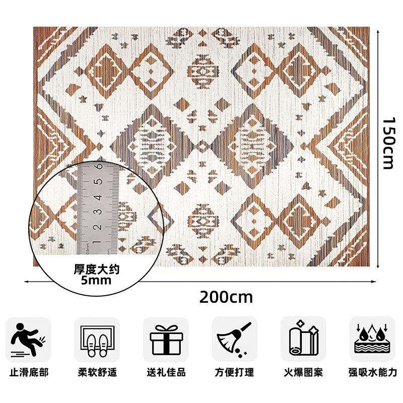 客厅地毯加厚防滑吸水脚垫大面积满铺地垫tpr水洗底沙发茶几垫子