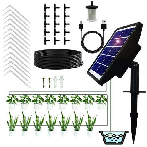 Solar Powered Automatic Drip Irrigation Kit 浇花太阳能滴灌管
