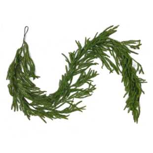 新品美式圣诞节松针pvc软胶手感装饰诺福克松仿真门挂藤条