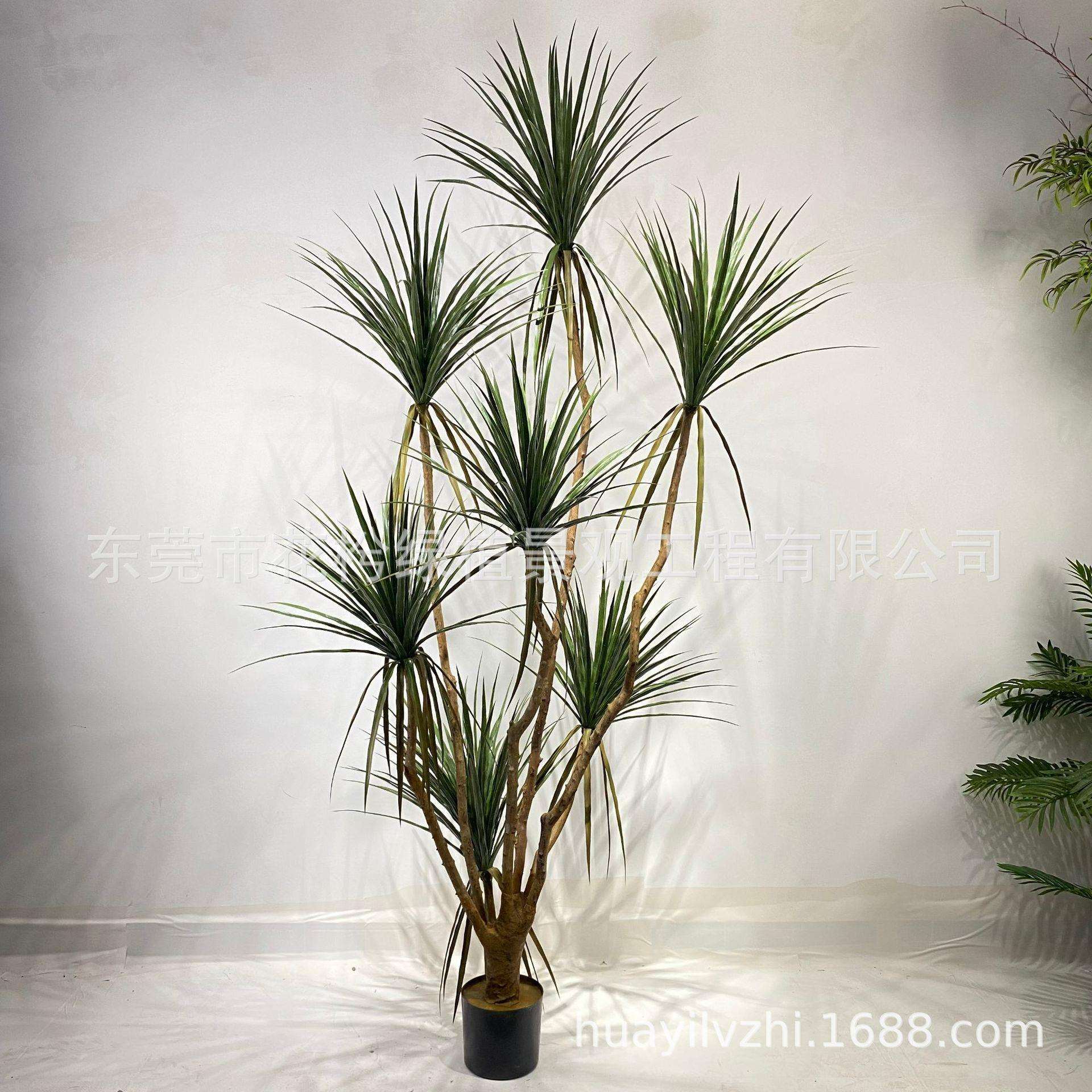 仿真铁树假盆栽巴西龙血树绿植商场植物红铁血树酒店落地盆景摆件