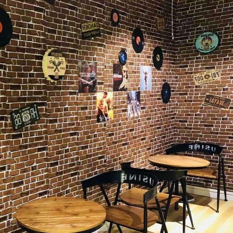 砖纹3D立体墙纸饭店贴纸烧烤店墙裙装修壁纸防水防潮墙贴自粘复古