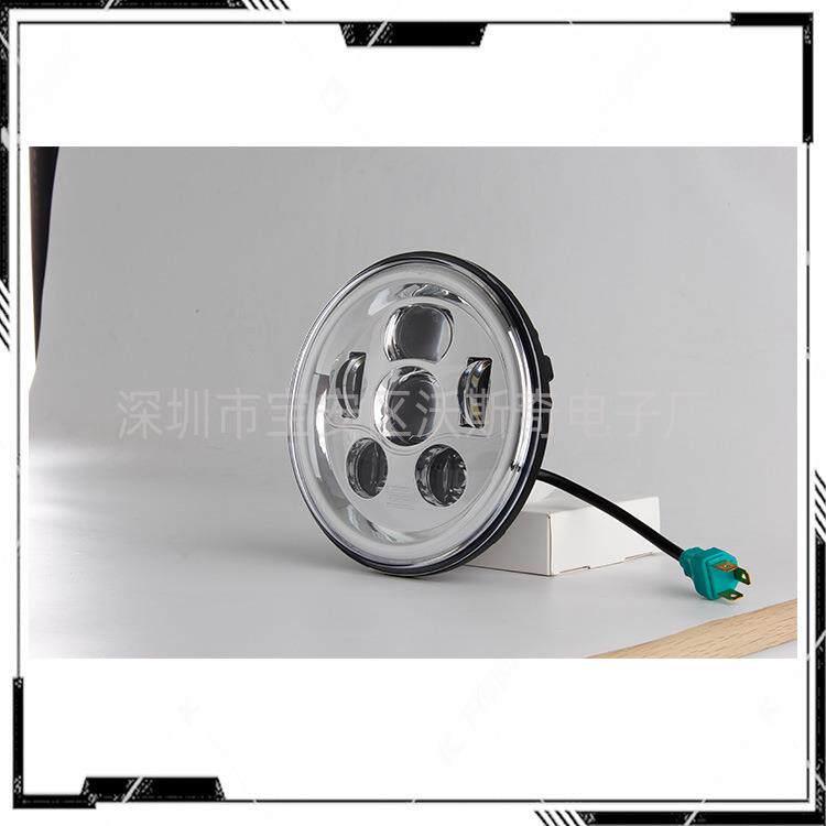 现货适用吉普哈雷7寸45W前大灯 带黄白日行led远近光灯前照灯