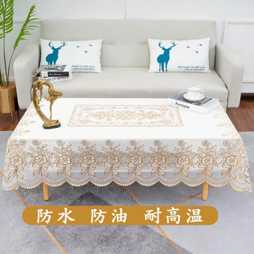 烫金防水防烫欧式长方形桌布