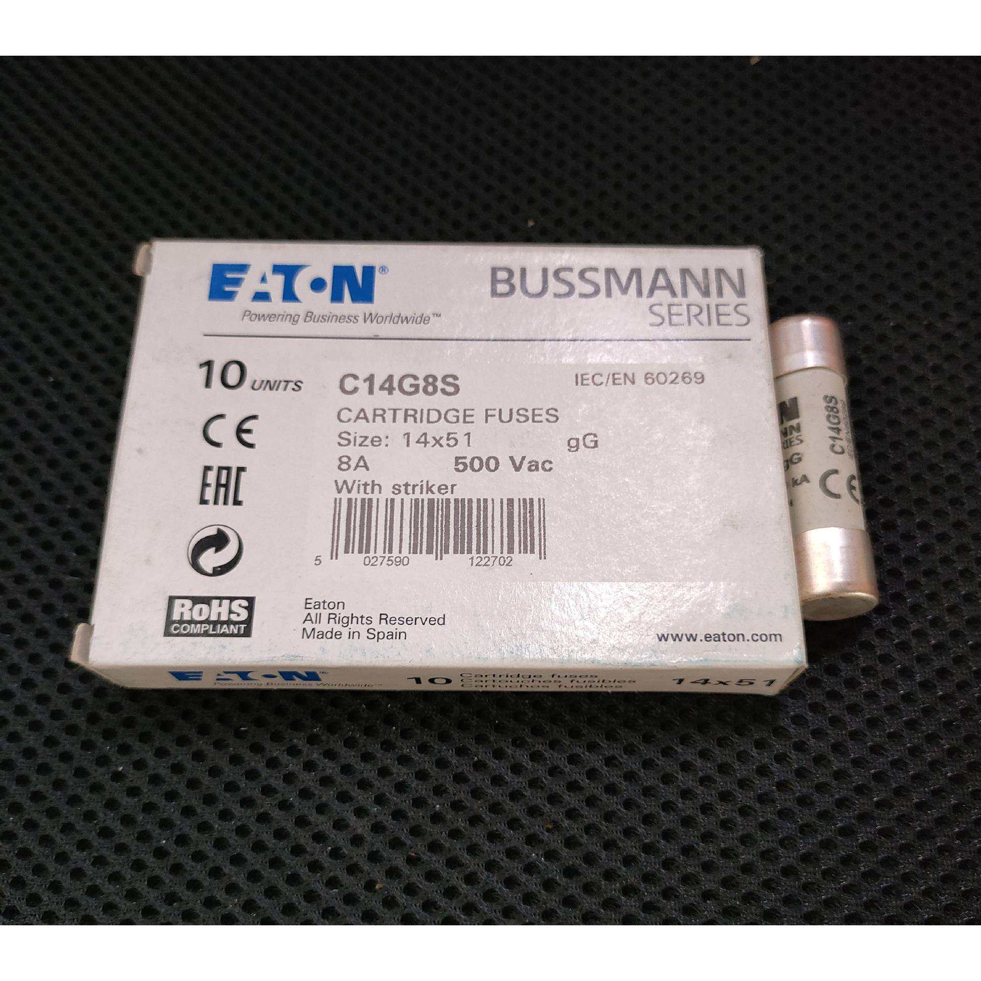 C14G8S陶瓷管保险丝 500V 8A 14X51 巴斯曼BUSSMANN熔断器