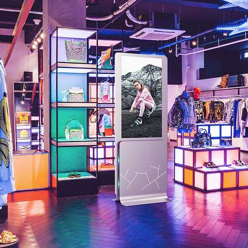 55英寸OLED双面立式透明广告机展览触摸液晶透明显示器