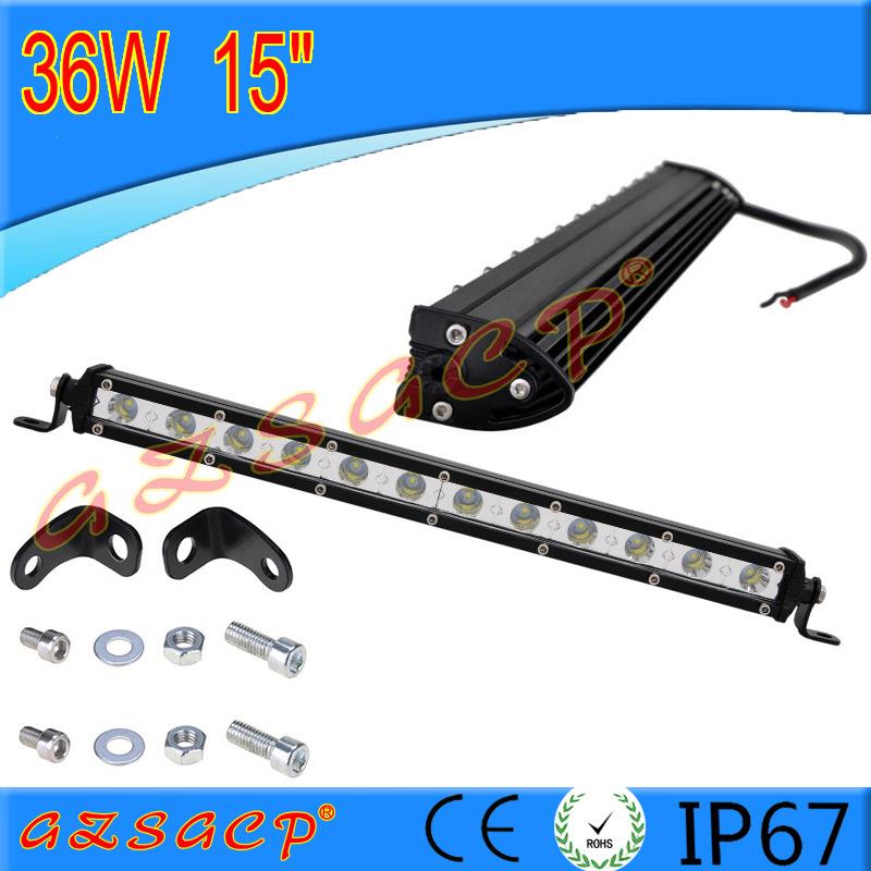 36W汽车射灯超亮越野车LED车顶射灯黄白单排长条灯超薄双色12v24v