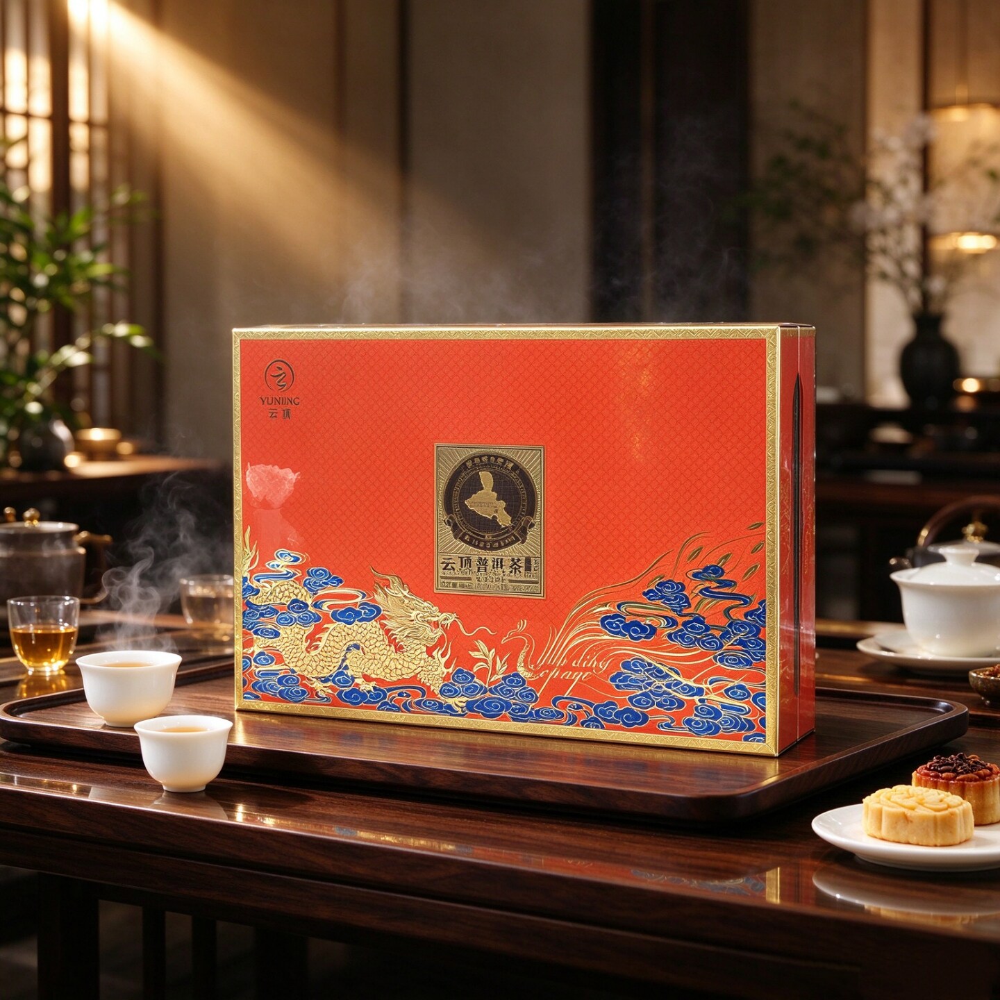 【龙凤呈祥】云顶普洱2023版板山皇家贡茶园陈香之礼166g*1盒