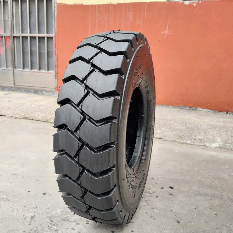 650-10叉车两块花纹3吨叉车后轮充气尼龙工业轮胎