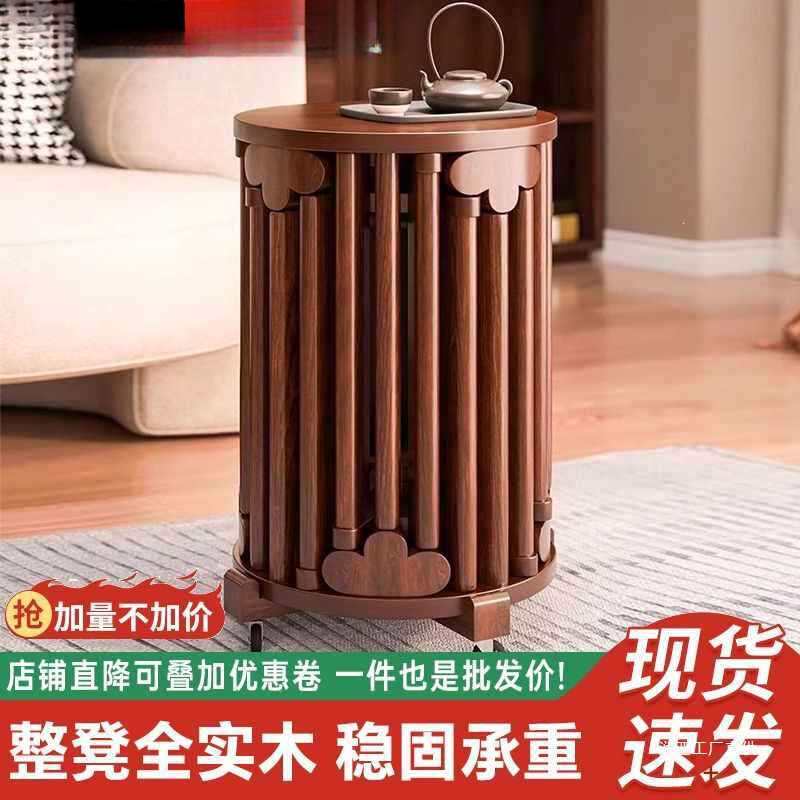 实木茶几圆凳子餐桌凳新中式叠叠乐椅子可叠放凳现代家用小凳子