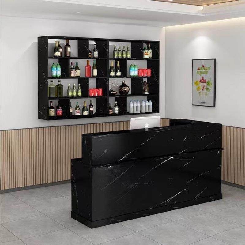 饭店收银吧台店铺小型商用酒柜一体火锅店接待收银台餐饮店厂家