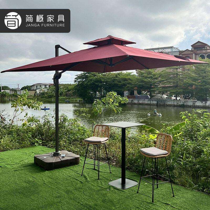 户外庭院阳台桌椅别墅露台家具酒吧音乐餐吧吧台椅室外藤椅组合