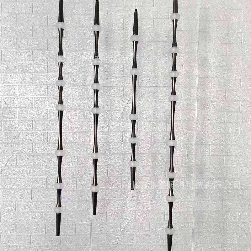 简约卧室床头一字设计师餐厅吊灯展厅样品间别墅复式挑空楼梯灯