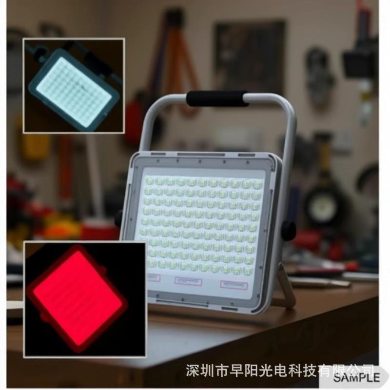 跨境LED手提充电移动照明灯多功能投光灯户外便携工地灯具强光