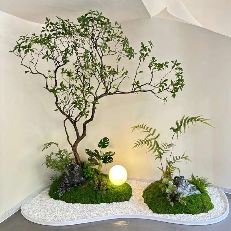 仿真绿色植物造景室内楼梯角落装饰阳台玄关橱窗生假树景观植物造
