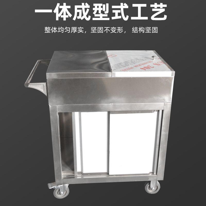 不锈钢调料车厨房调味车饭店调料台餐厅移动多功能推车拉门调料车