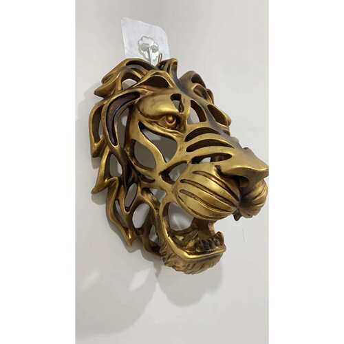 现货 新品狮子头挂壁雕塑树脂工艺品Lion Head Wall Mounted Art