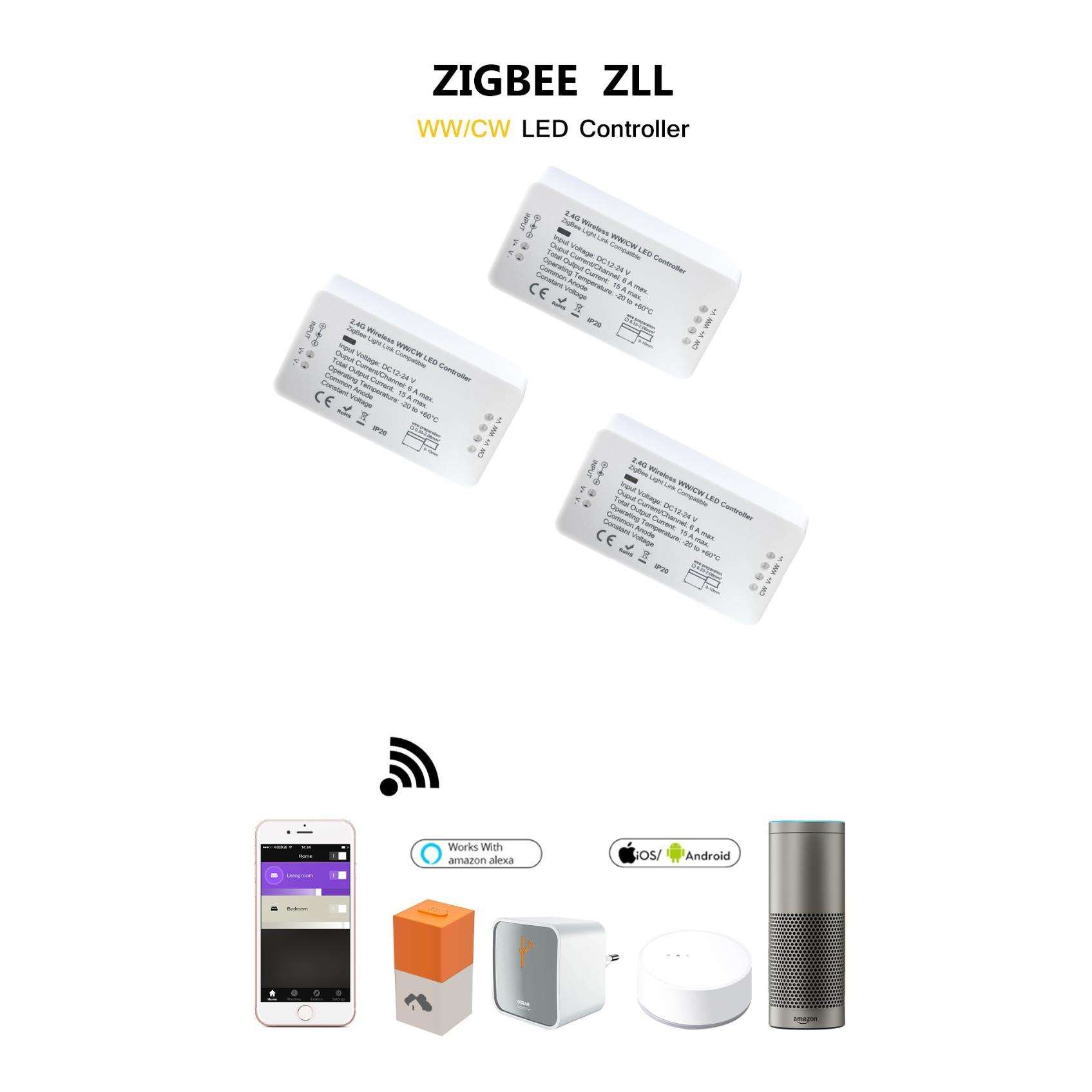 RGBW RGB ZIGBEE 灯带控制器 HUE APP控制器 亚马逊音箱连接