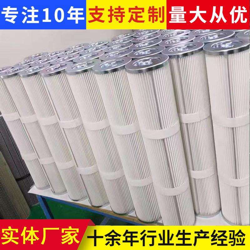 水泥厂仓顶除尘器空气滤芯 聚酯纤维除尘滤筒反吹效果好风机设备