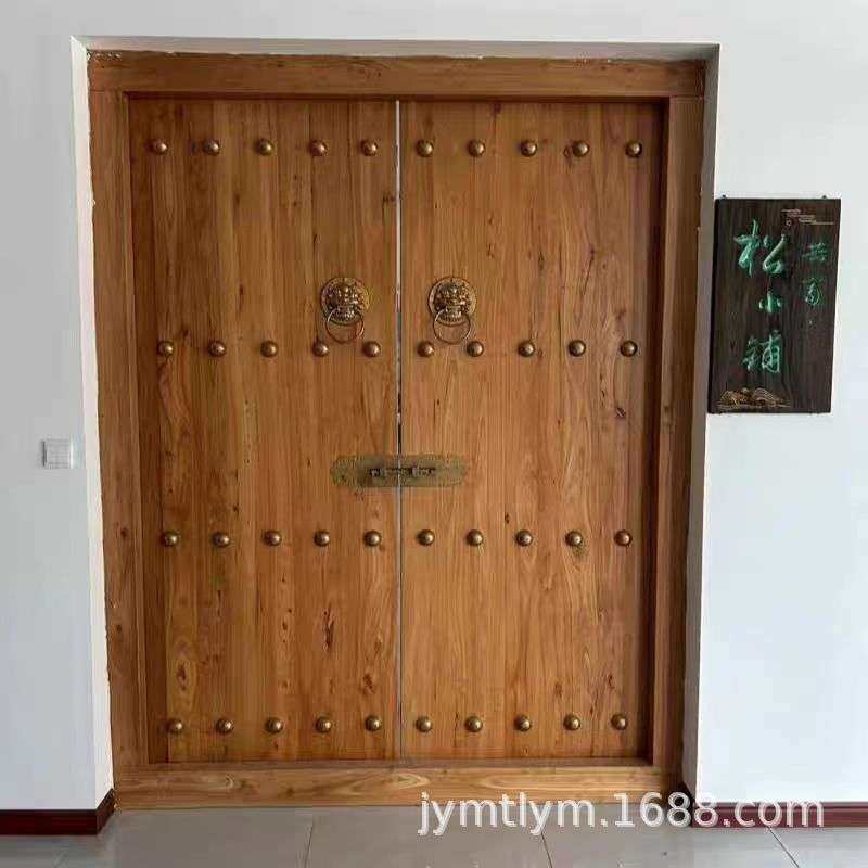 老榆木别墅大门实木大门宗祠中式双开门庭院复古自建房进户门