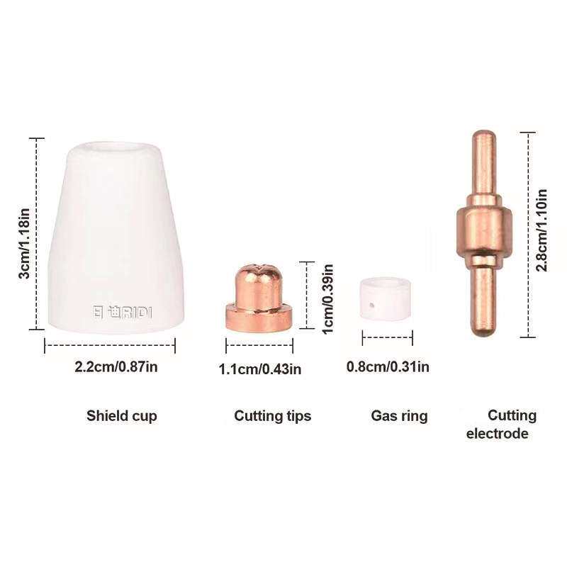 温州40A/PT31等离子切割配件 LG40电极喷嘴保护嘴分流器70PCS