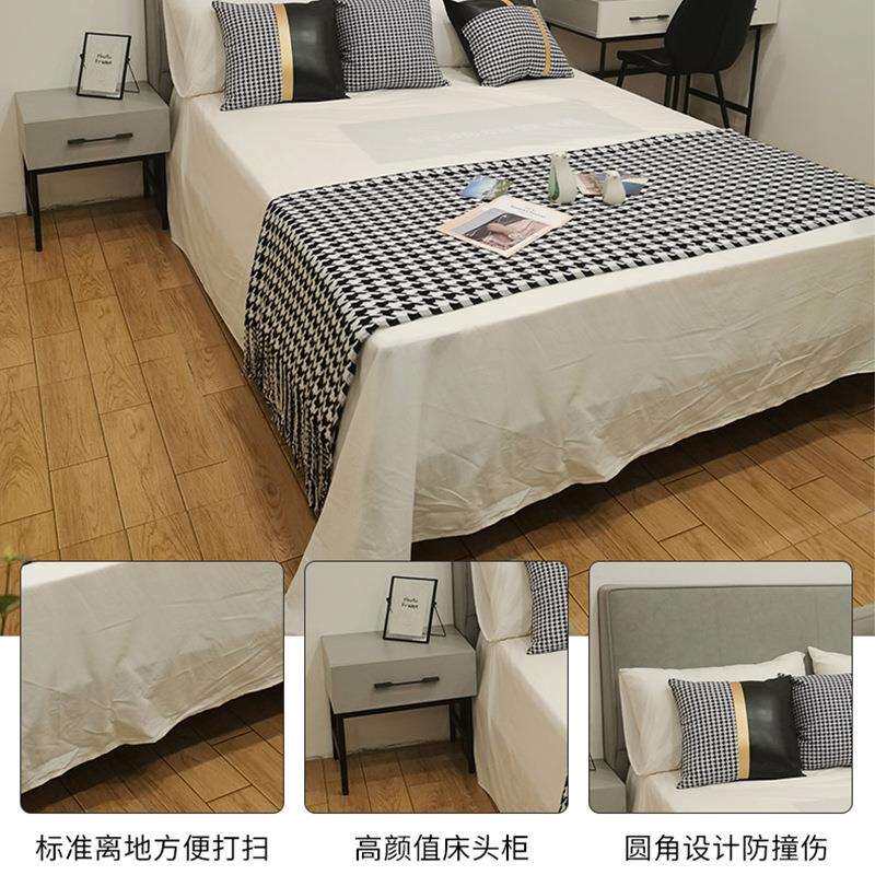 北欧现代简约主卧室双人床家用中小户型民宿出租房大床广州厂家