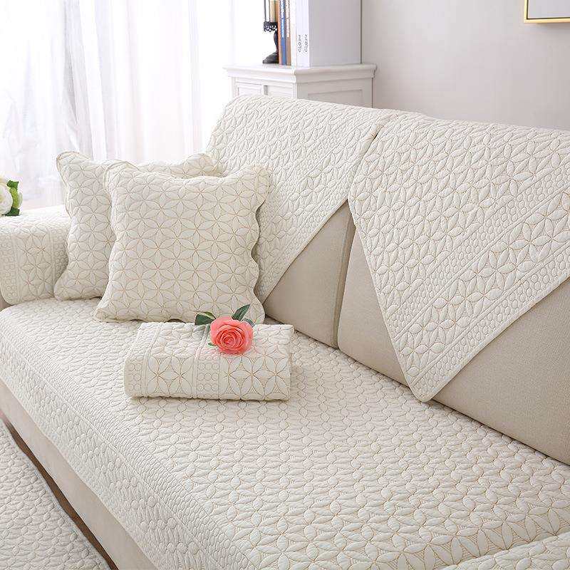 全棉沙发垫四季通用布艺防滑实木坐垫子简约现代皮沙发套罩靠背巾