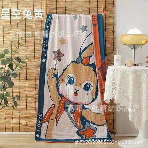 纯棉多层纱布浴巾75*160cm成人浴巾四季通用吸水不掉毛澡巾浴