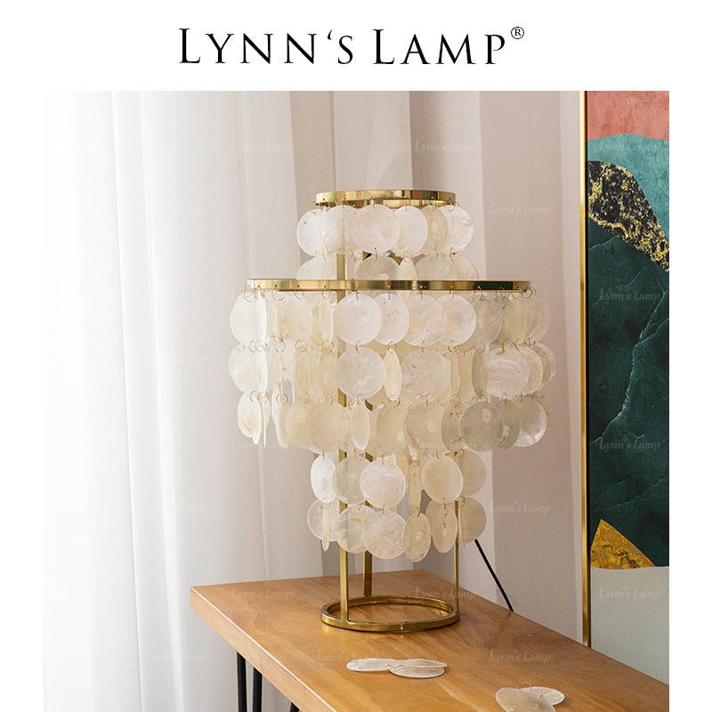 Lynn's立意 贝壳风铃台灯 北欧设计师民宿床头卧室少女装饰台灯
