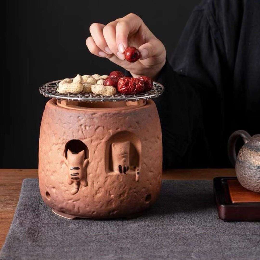 陶瓷茶壶罐罐围炉煮茶一套炭炉子小荼炉暖茶炉室内烧炭火茶桌烤茶