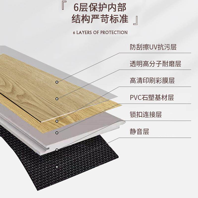 spc石塑地板静音耐磨防水木纹PVC保锁扣环保石晶加厚商用弹性家用