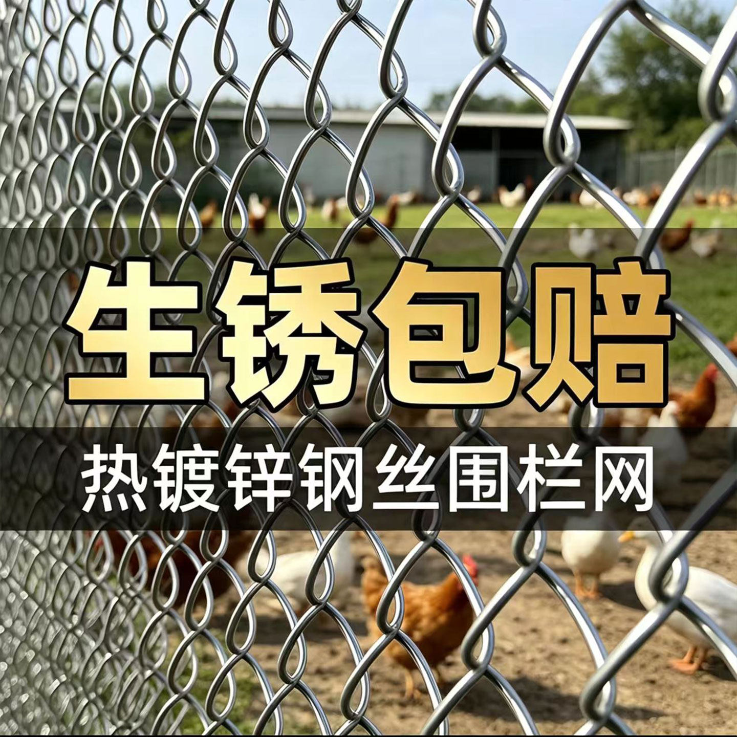 热镀锌铁丝网钢丝网围栏勾花网热镀锌果园护栏围网牛羊鸡养殖隔离