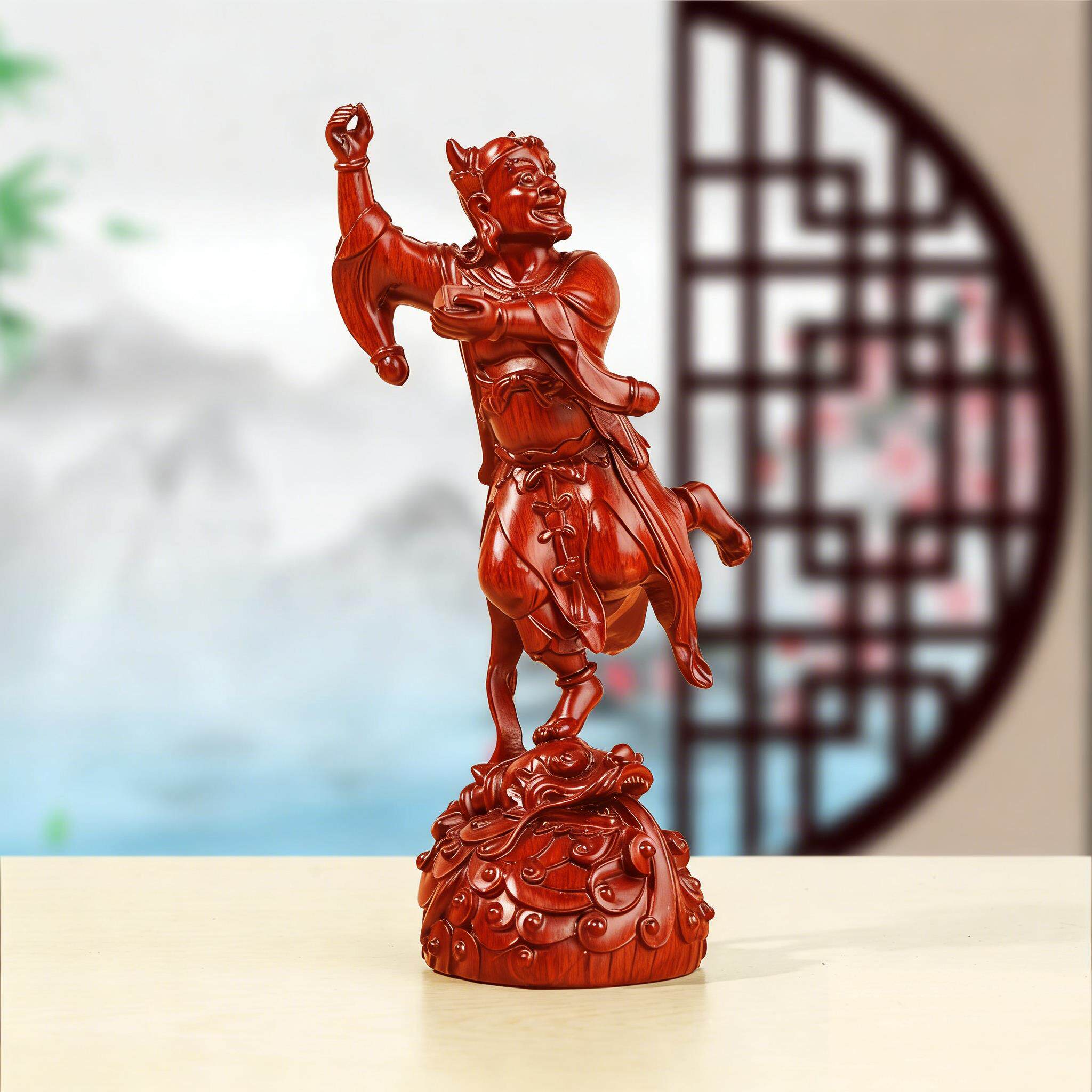 魁星爷通星点斗花梨黑檀木雕家居桌摆件艺送礼品新中式装面饰供奉