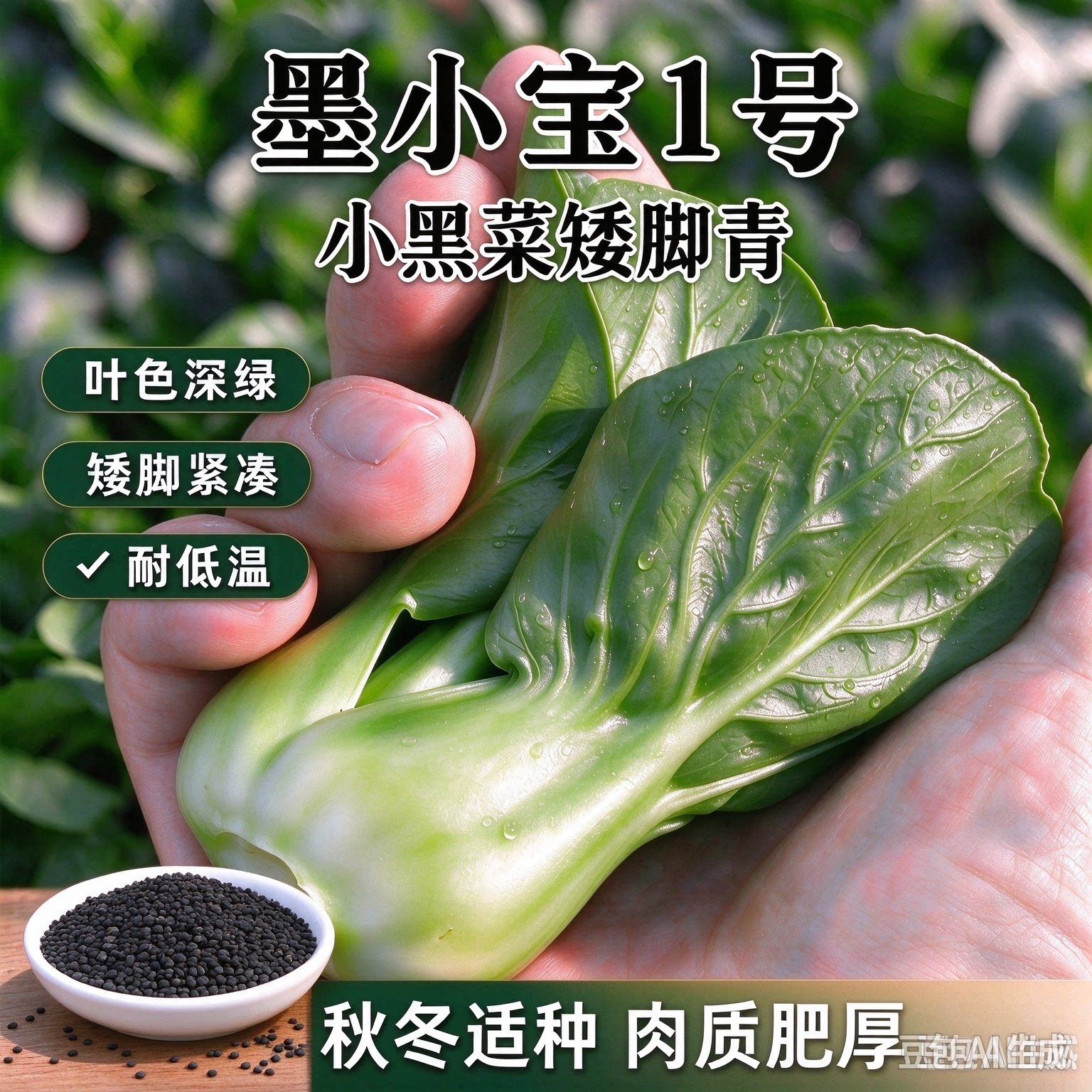 墨小宝1号矮脚鲜嫩耐寒耐热适宜小菜园或大棚种植MD