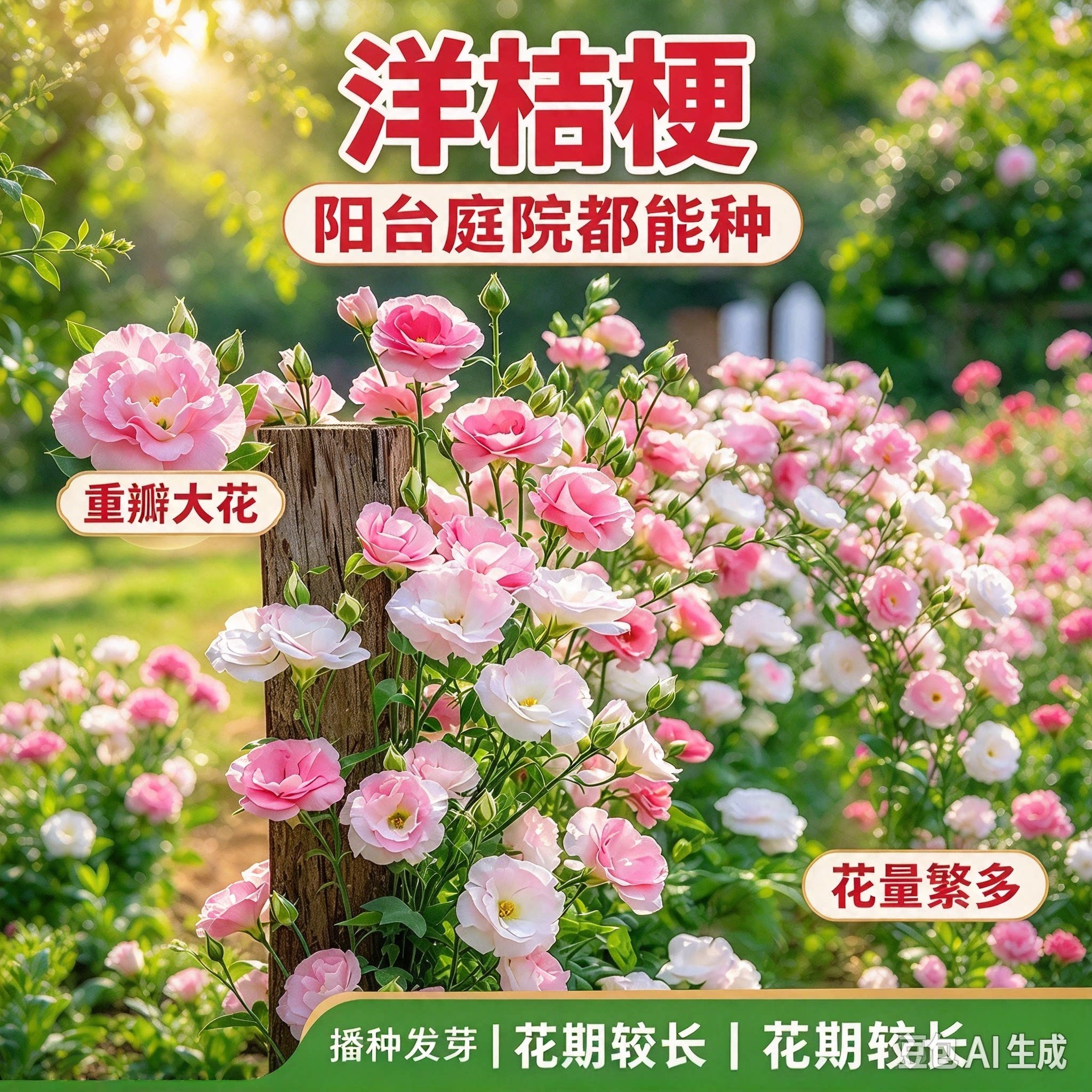 重瓣洋桔梗花四季庭院室内外盆栽花卉好养易活花MD