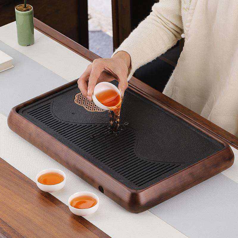 新款精品高端木石质茶盘高级茶台客厅家用蓄水排水两用办公室送礼