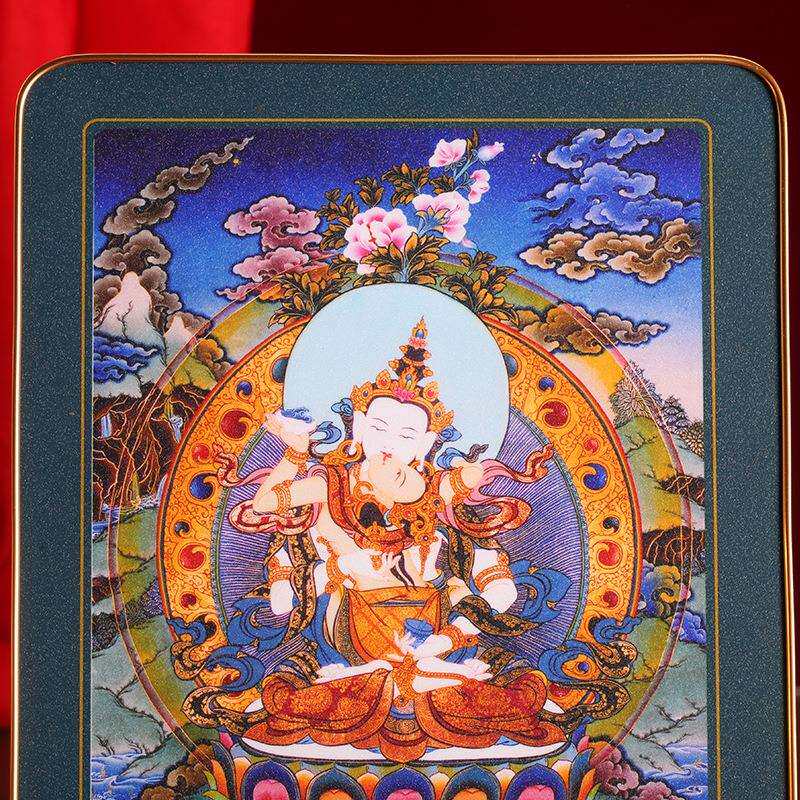 藏式金刚萨埵双运身铂金实木烤漆相框摆件装饰家用十相自在唐卡图