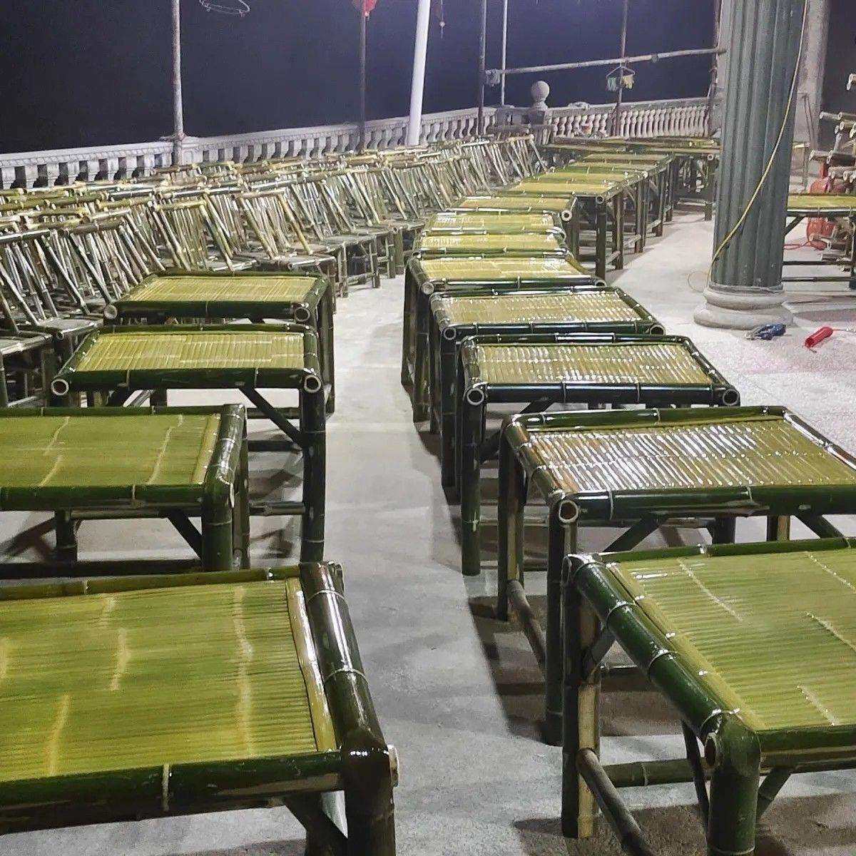户外竹桌椅茶几椅子竹编竹子桌椅全套家用室外茶桌家具复古竹制品