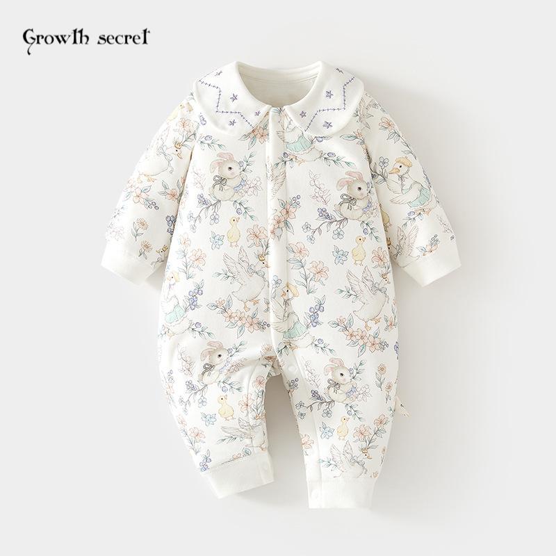 婴儿连体衣女宝衣服秋冬季新款夹棉男宝纯棉加厚保暖哈衣棉衣棉服