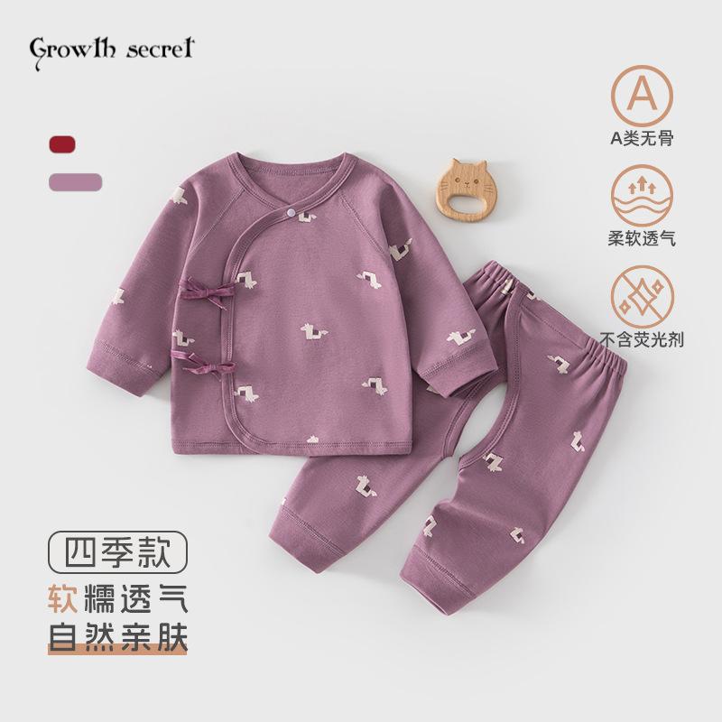 婴儿套装a类纯棉春秋宝宝家居服套装无骨开档儿童睡衣安阳婴童装