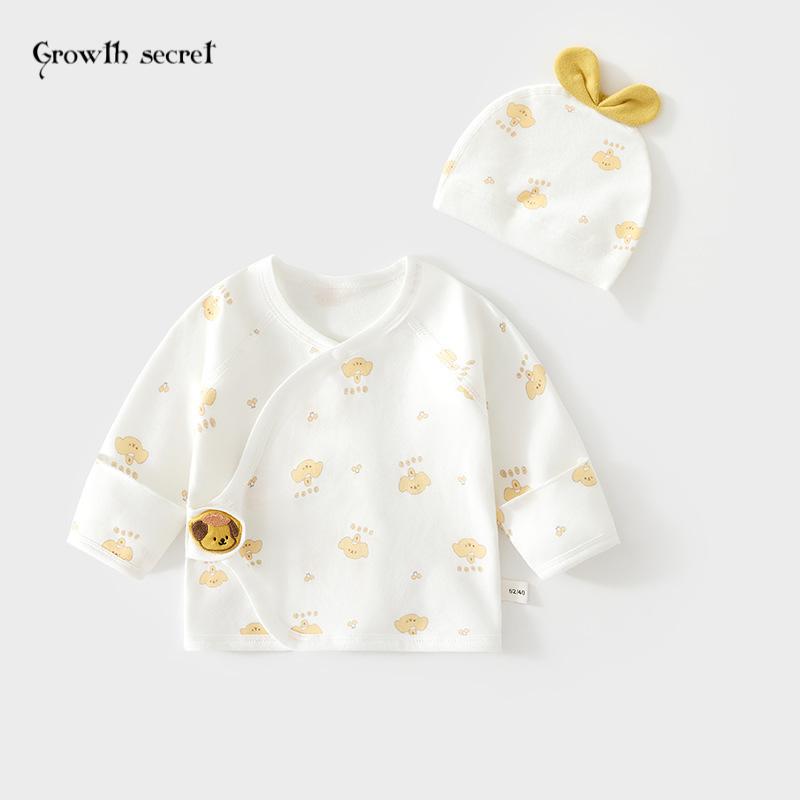 新生婴儿半背内衣服纯棉纯色春秋款初生送胎帽子和尚服宝宝上衣